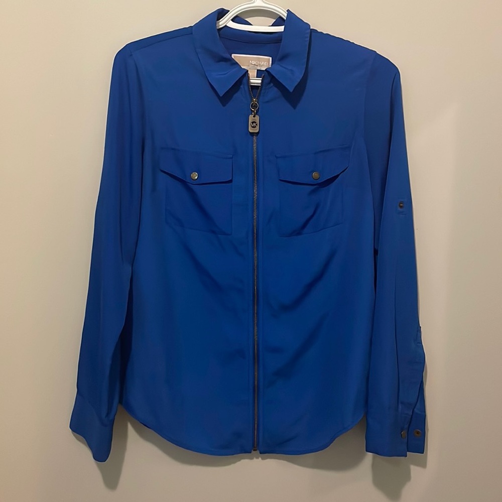 Michael Kors Zipper Blue Blouse - Small